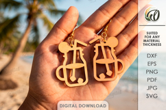 Summer Earrings Bundle Laser Cut. Dangle Summer Earrings SVG Product Image 11