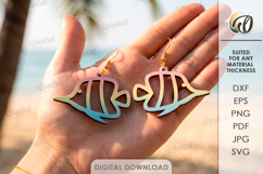 Summer Earrings Bundle Laser Cut. Dangle Summer Earrings SVG Product Image 12