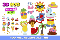 Summer 3D SVG Product Image 1
