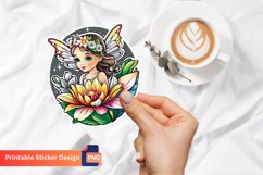Summer fairy Printable sticker, Magical Fairy Sticker Product Image 1