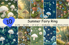 fairy ring mushroom, magic glow design, ethereal night background, luminous mushroom paper, dreamy