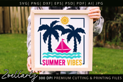 Summer SVG Cut Files Summer Vibes T-shirt Mug Pillow Design Product Image 3