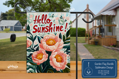 Summer Garden flag png Spring yard sign Flower sublimation Product Image 1
