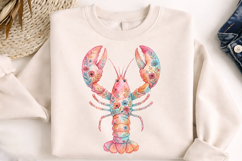 coastal lobster png, floral lobster png, lobster clipart png, hand drawn lobster, summer coastal png, ocean life clipart, seaside lobster design, beach clipart png, lobster sublimation, coastal sea clipart