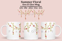 summer floral coffee mug sublimation wrap glass mug wrap svg presized for 11oz and 15oz glass mug are sublimation files