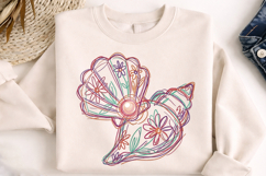 floral seashell png, seashell clipart png, coastal clipart png, hand drawn seashell, summer shell clipart, ocean shell png, beach shell design, seaside clipart png, seashell sublimation, coastal summer png