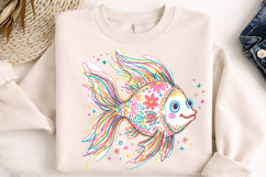 tropical fish png, floral fish clipart, coastal clipart png, hand drawn fish, summer fish clipart, ocean animal png, marine life clipart, beach fish design, fish sublimation png, coastal summer png