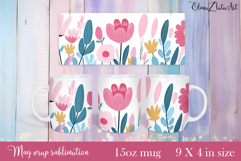 Flowers Mug Sublimation, wild flowers Design Mug Product Image 1