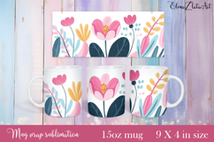 Flowers Mug Sublimation, wild flowers Design Mug Product Image 1