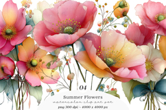 Summer Flowers Clipart PNG Product Image 1