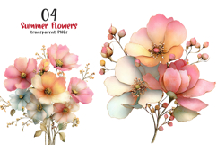 Summer Flowers Clipart PNG Product Image 1