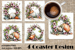 Summer watercolor funny - sea square coaster Product Image 1