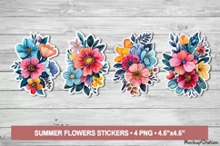 Flower Stickers | Garden Floral Printable PNG | Summer Product Image 1