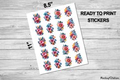 Flower Stickers | Garden Floral Printable PNG | Summer Product Image 2