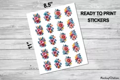 Flower Stickers | Garden Floral Printable PNG | Summer Product Image 2