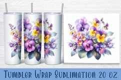 Night violet flowers Tumbler Wrap Sublimation | Floral Product Image 1