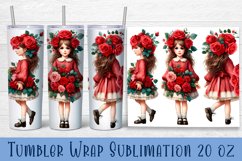 Beautiful Girl Tumbler Wrap | Roses Flower Sublimation Product Image 1