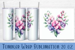 Night violet flowers Tumbler Wrap Sublimation | Floral Product Image 1