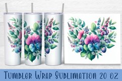 Night violet flowers Tumbler Wrap Sublimation | Floral Product Image 1