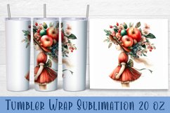 Beautiful Girl Tumbler Wrap | girl with apple Sublimation Product Image 1