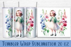 Beautiful Girl Tumbler Wrap | girl with sweet peas Product Image 1