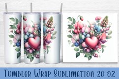 Night violet flowers Tumbler Wrap Sublimation | Floral Product Image 1