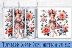 Beautiful Girl Tumbler Wrap | Roses Flower Sublimation Product Image 1