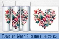 Raspberries flowers Tumbler Wrap Sublimation | Floral Product Image 1