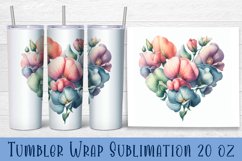 Sweet pea flowers Tumbler Wrap Sublimation | Floral Product Image 1