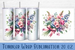 Night violet flowers Tumbler Wrap Sublimation | Floral Product Image 1