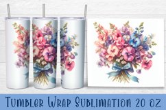 Night violet flowers Tumbler Wrap Sublimation | Floral Product Image 1