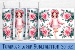 Beautiful Girl Tumbler Wrap | Roses Flower Sublimation Product Image 1