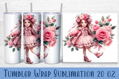 Beautiful Girl Tumbler Wrap | Roses Flower Sublimation Product Image 1