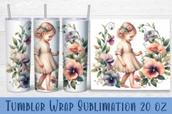 Beautiful Girl Tumbler Wrap | girl with violet flowers Product Image 1