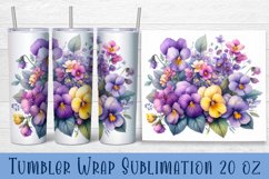 Night violet flowers Tumbler Wrap Sublimation | Floral Product Image 1
