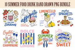 Summer Food Drink Hand Drawn PNG Bundle Product Image 1