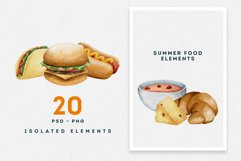 20 Summer Food Watercolor Illustrations - PNG Files Product Image 5