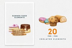 20 Summer Food Watercolor Illustrations - PNG Files Product Image 6