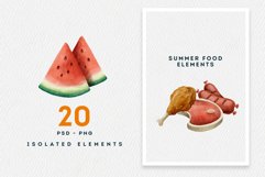 20 Summer Food Watercolor Illustrations - PNG Files Product Image 7