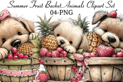 Summer Fruit Basket Animals Clipart Product Image 1
