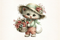 Summer Fruit Basket Animals Clipart Set Product Image 2