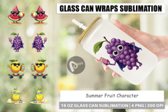 Glass Can Summer Fruit Faces Product Image 1
