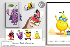 Digital Paper Summer Fruit Faces Product Image 1
