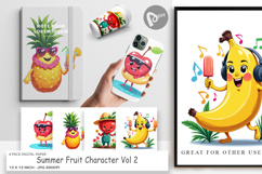 Digital Paper Summer Fruit Faces Product Image 1