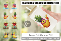 Glass Can Summer Fruit Faces Product Image 1