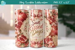 20 OZ Skinny Tumbler Sublimation | Summer fruits Bindle Product Image 3