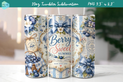 20 OZ Skinny Tumbler Sublimation | Summer fruit PNG Product Image 1