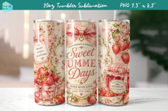 20 OZ Skinny Tumbler Sublimation | Summer fruit PNG Product Image 1