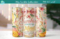 20 OZ Skinny Tumbler Sublimation | Summer fruit PNG Product Image 1