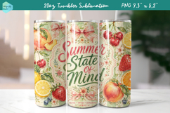 20 OZ Skinny Tumbler Sublimation | Summer fruits Bindle Product Image 12